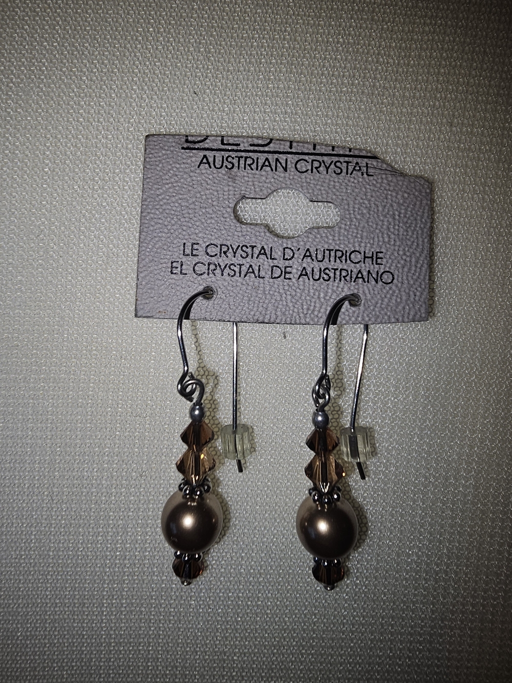 Brown Pearl Dangle Earrings